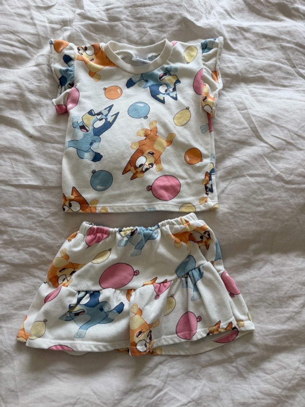 Bluey: matching top and skort- 4T